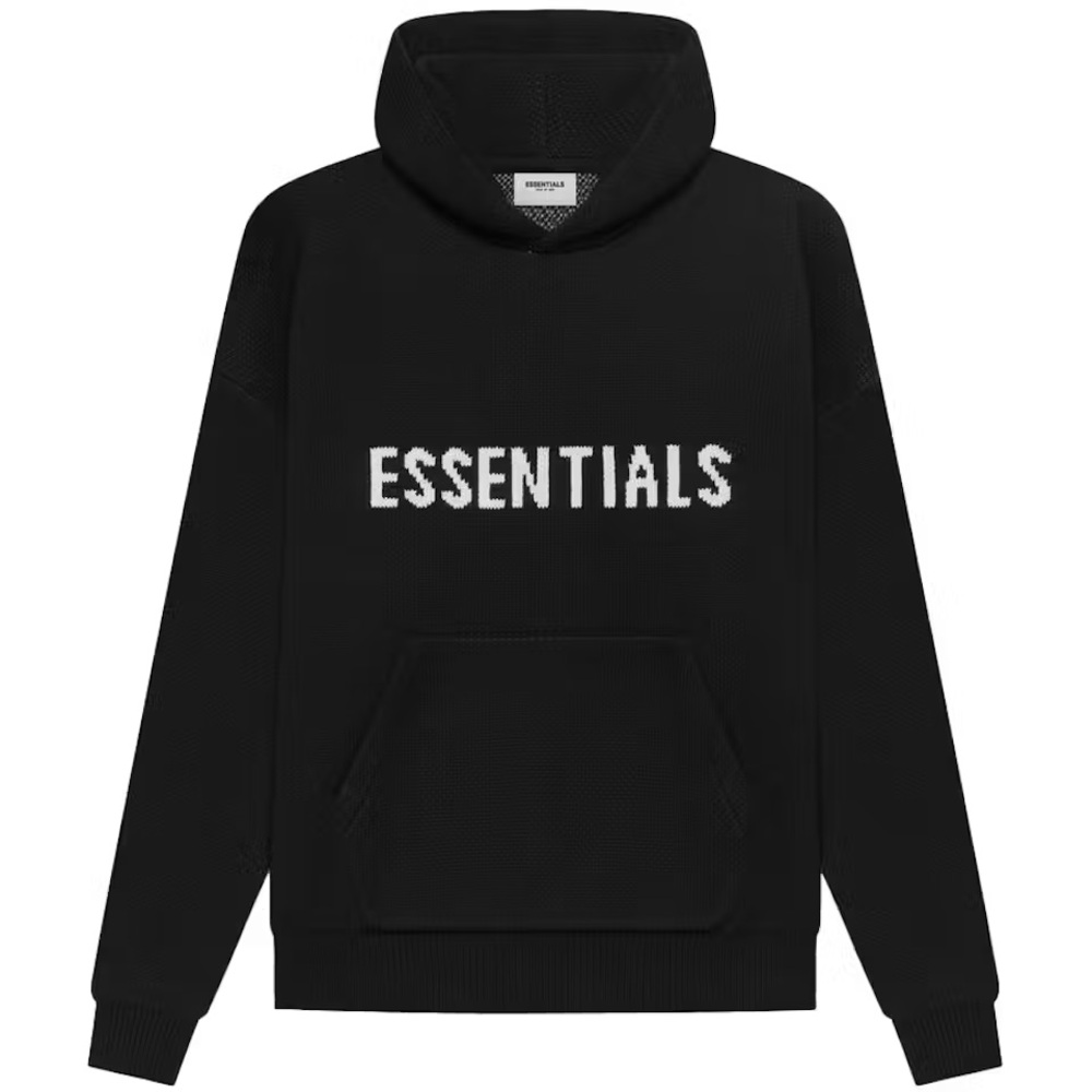 Fear of God Essentials Knit Pullover Hoodie 
Black XXS womens oversized $360
